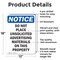 Signmission Do Not Place Unsolicited Advertising, 12 in W x Rectangle, Aluminum OS-2PACK-NS-A-1218-V-11337 - alternate 6